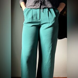 Elegant Green Women's Pants with flattering wide leg